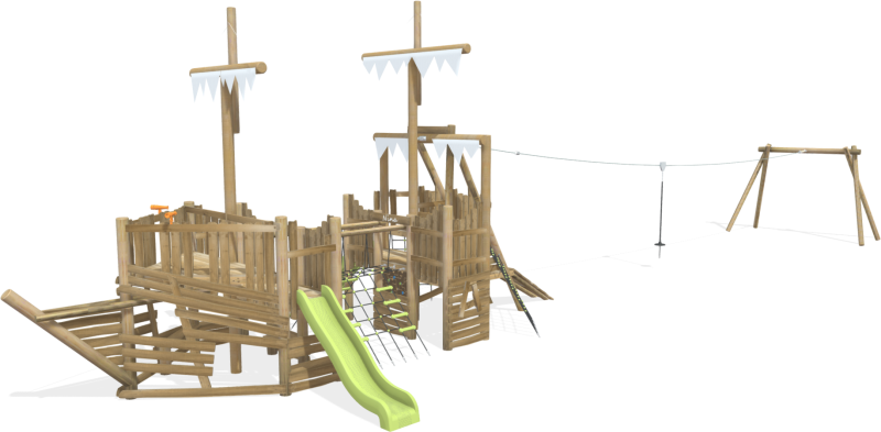 playgrounds robinia tower caravel with cable car xrn101